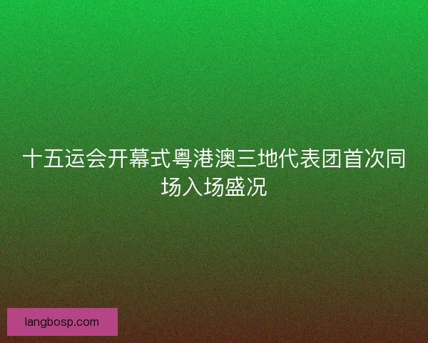 十五运会开幕式粤港澳三地代表团首次同场入场盛况 十五运会开幕式粤港澳三地代表团首次同场入场盛况